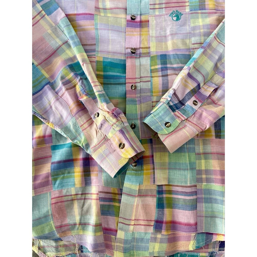 Duck Head Madras Patchwork Button Down Shirt Mens… - image 3